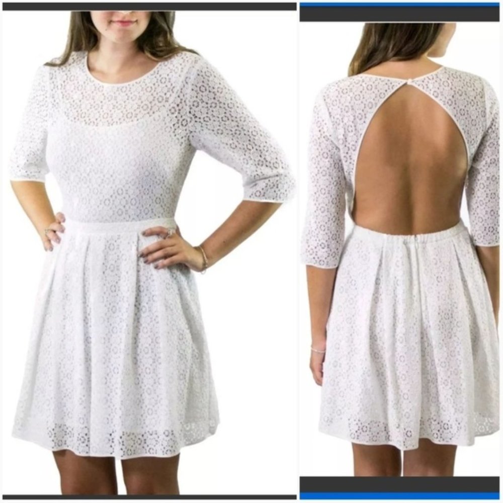 Rebecca Minkoff Lacey Saturday Dress White Lace Open Cutout Back Bride 6 NWT
